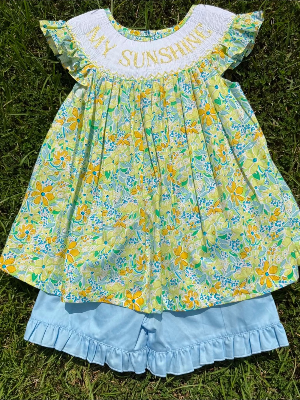 MY SUNSHINE Hand Smocked Short Set